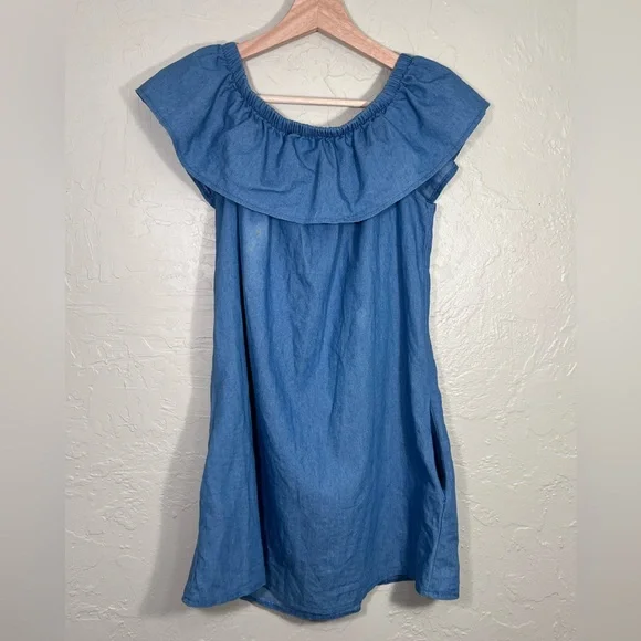 BLUE BLOUSE WITH POCKETS SIZE P2P 19β - Picture 4 of 5